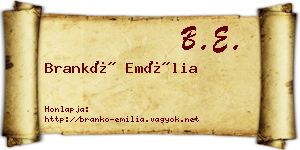 Brankó Emília névjegykártya